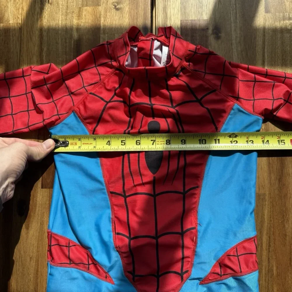 Disney Store Spider-Man Adaptive Swimsuit Rashguard‎ Sz Large *UPF 50+* Marvel